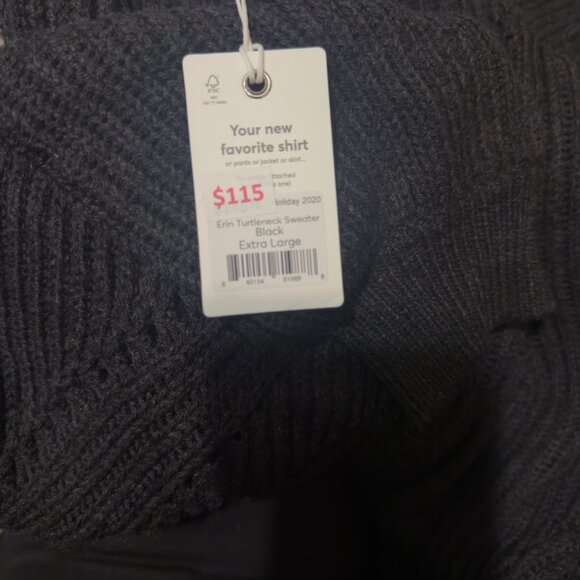 Marine Layer Erin Turtleneck women Sweater Black color Ribbed Knit XL New - Picture 11 of 11